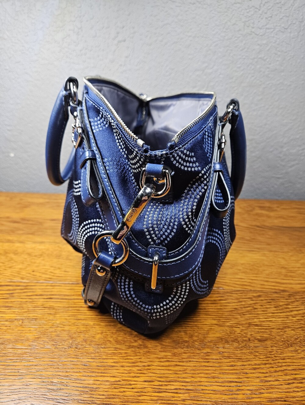 Coach Madison Dotted Op Art Sophia Convertible Bag - Picture 13 of 14